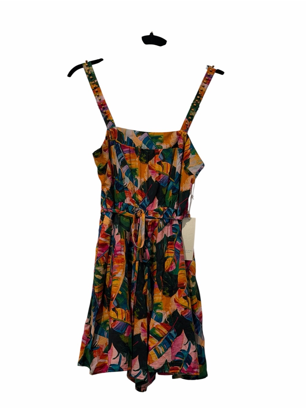 NWT Calypso St. Barth Multicolor Print beaded straps romper size 2